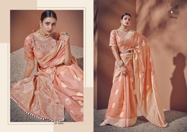 Aura Malhari Vol 3 Soft Cotton with Lucknowi Border Saree Collection